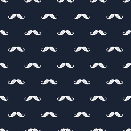 Vector seamless pattern with mustache silhouettes. Ideal for cards, invitations, baby shower, party, kindergarten, children room decoration.のイラスト素材