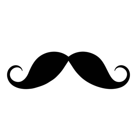 Moustache icon, vector sticker. Black Isolated Silhouettes for Cinco de Mayo Paper Cutting Design. Mustache for barbershop or Mustache Carnivalのイラスト素材