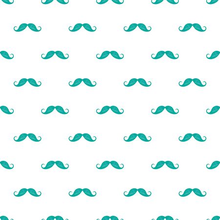 Vector seamless pattern with mustache silhouettes. Ideal for cards, invitations, baby shower, party, kindergarten, children room decoration.のイラスト素材