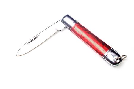 The penknife is isolated on a white background
