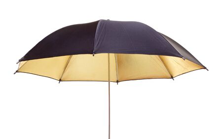 The black umbrella is isolated on a white backgroundの写真素材