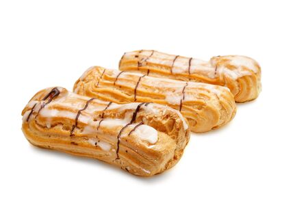The piece of a pie is isolated on a white background.の写真素材