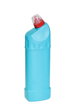 Plastic bottle with cleaner on white background の写真素材