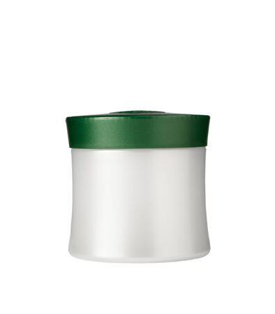 Jar with cosmetics on a white backgroundの写真素材