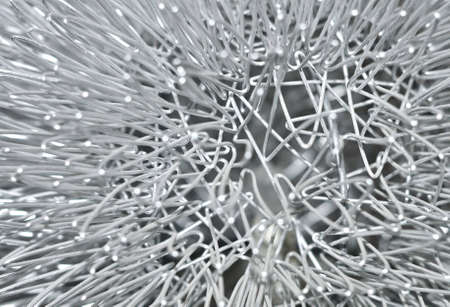 abstract pattern of metallic silver wire の写真素材