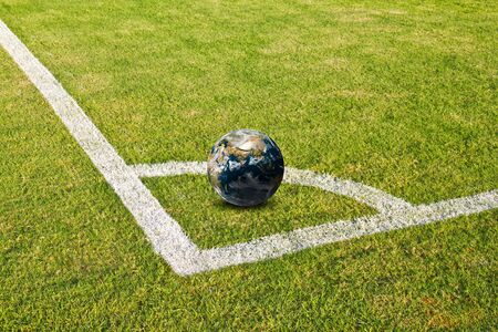 Play the ball, play the worldの写真素材