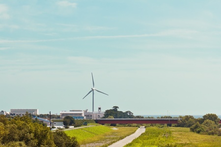 Wind turbine in Shizuoka, Japan, environment friendly energyの写真素材