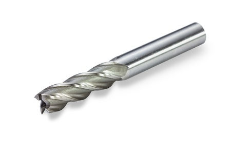 End mill cutter, isolated on white background with clipping path