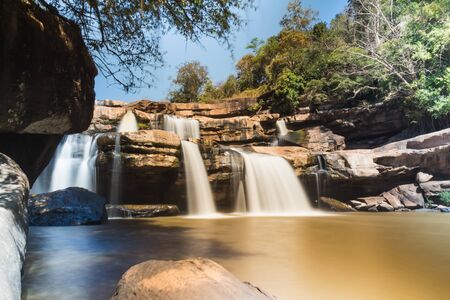 Kaeng sopha waterfall in Thung Salaeng Luang National Park, Phitsanulok, Thailandの写真素材