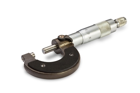 Small micrometer  measuring range 0-25 mm  , isolated on white background with clipping path