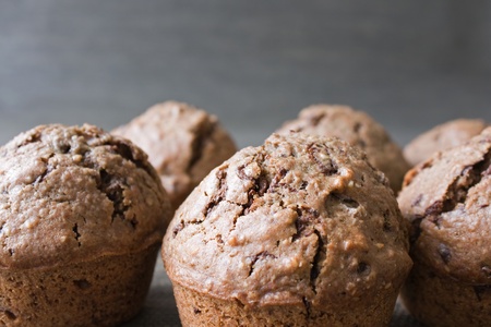 Selective focus image of chocolate muffins.の写真素材