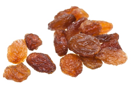 Isolated dried raisins with white background.の写真素材