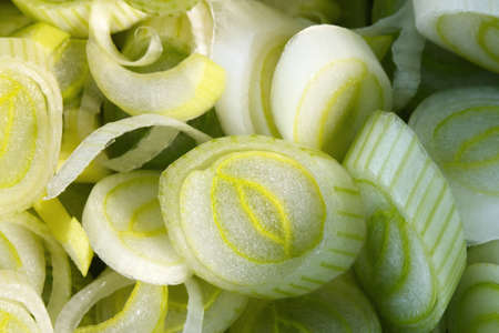 Full frame image of cut spring onions.の写真素材