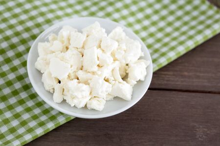 Bowl with sheep cheese の写真素材