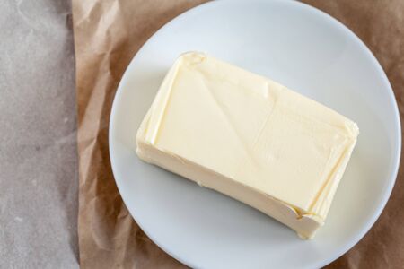 Plate with butter.の写真素材