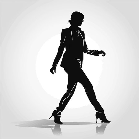 Silhouette of a woman in a business suit. Vector illustrationのイラスト素材