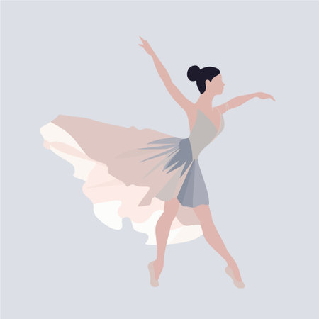 Ballerina in a white tutu. Vector illustration in flat style.のイラスト素材