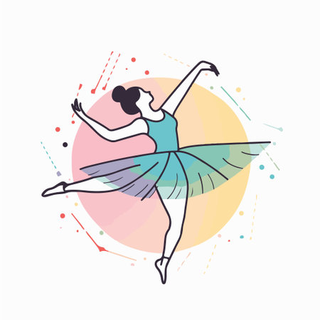 Ballet dancer. Ballerina in a tutu. Vector illustration.のイラスト素材