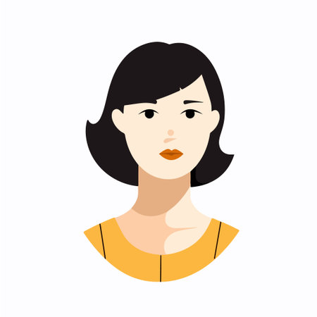 Portrait of a beautiful woman. Vector illustration in flat style.