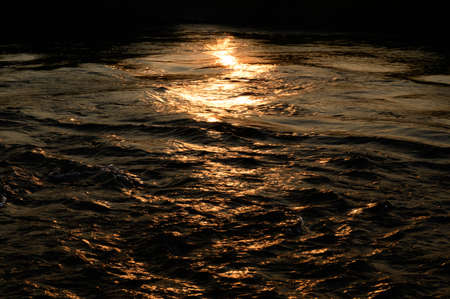 A river reflecting the sunset
