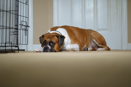 Male Boxer Dog Breed Maleの写真素材