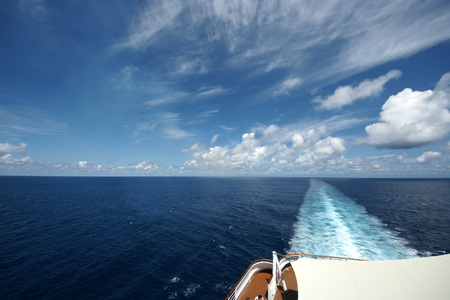 Cruise ship wakeの写真素材