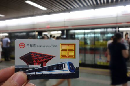 Shanghai subway card ticketsのeditorial素材