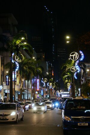 Bukit Bintang at nightのeditorial素材