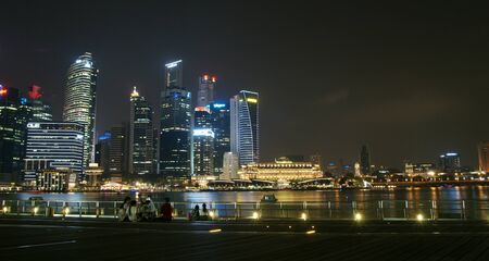 Singapore night sceneのeditorial素材