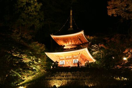 Katsuoji Temple lightedのeditorial素材