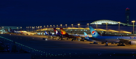Kansai International Airport Night Viewのeditorial素材