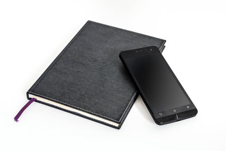 smartphone and notebookの写真素材