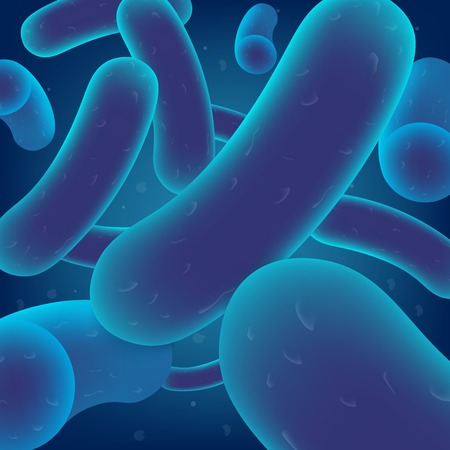 Colony of Bacteria, Virus Cells or Microbes Realistic Vector. Symbiotic Human Microorganism, Intestinal Microflora Probiotic, Dangerous Pathogen Infection, Genetically Modified Organism Illustrationのイラスト素材