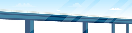 Vector drawing image road bridge architecture. Vector illustration of a cartoon automobile bridge connecting metropolitan areas. Bridge is an integral part of urban infrastructureのイラスト素材