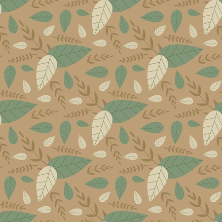 Pastel Seamless Floral Flat Pattern with Cartoon Leaves Summer Spring Concept Abstract Design Trendy Nature Fabric Texture Repeat Vector Illustration Decor Menu Design Packaging Textile Wallpaperのイラスト素材