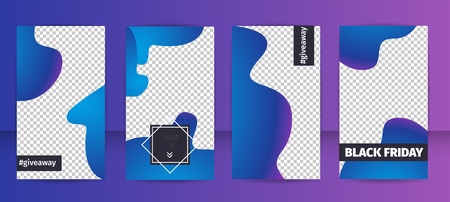 Flat Vector Designed Promotion Template Illustration Advertise with Hashtag Giveaway Set Coupon Black Friday Printable Banner Social Networks Stories Marketing Tool E-commerce Application Splash Styleのイラスト素材