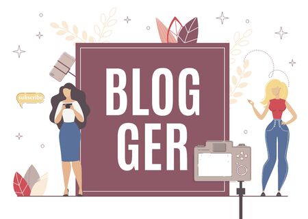 Blogger Appearance for Different Subscriber Type. After Watching Useful, Interesting and Well-presented Video Person Click on Subscribe Button. Viewer Growth Depending on Bloggers Skill.のイラスト素材