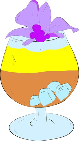 refreshing cocktail with iceのイラスト素材