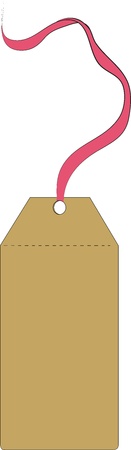 Blank tag tied with bow-vector illustrationのイラスト素材