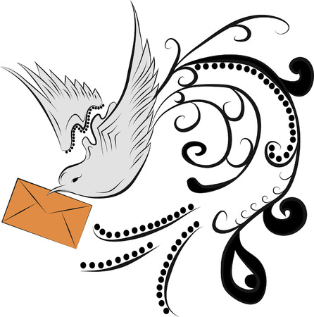 abstract bird, isolated on whiteのイラスト素材