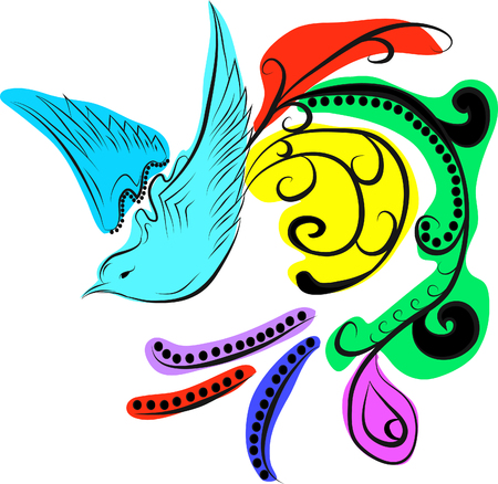 abstract bird, isolated on whiteのイラスト素材