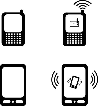 Mobile phone iconsのイラスト素材