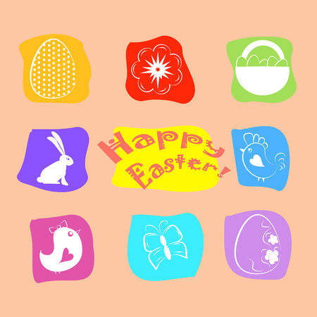 Easter icon setのイラスト素材