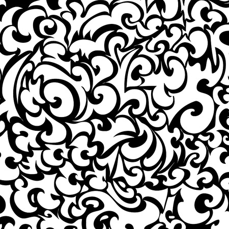 black and white damask backgroundのイラスト素材