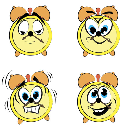 Cartoon alarm clock iconsのイラスト素材
