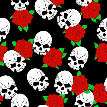 Seamless pattern with skulls backgroundのイラスト素材