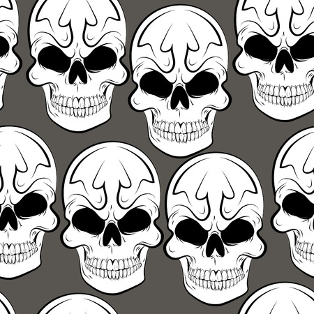 Seamless pattern with skulls backgroundのイラスト素材