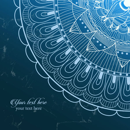 Christmas invitation card on grunge background with lace ornamentのイラスト素材