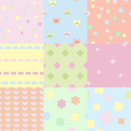 Seamless pattern setのイラスト素材