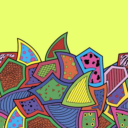 Seamless pattern background with abstract ornaments. Hand draw illustrationのイラスト素材